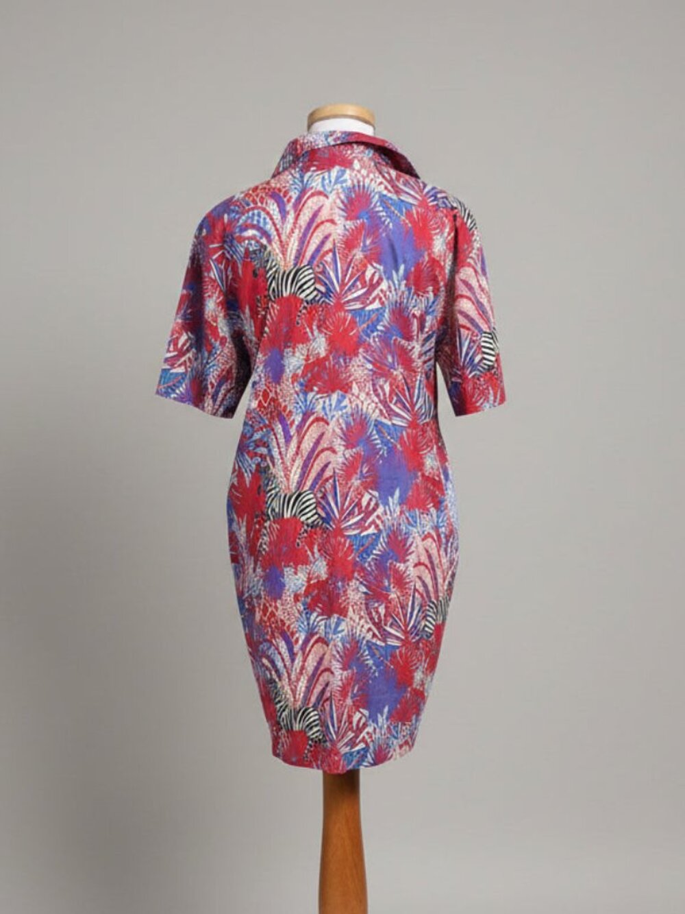 Sheridan French red zebra print French Rhodes dress, size M - Picture 2 of 2